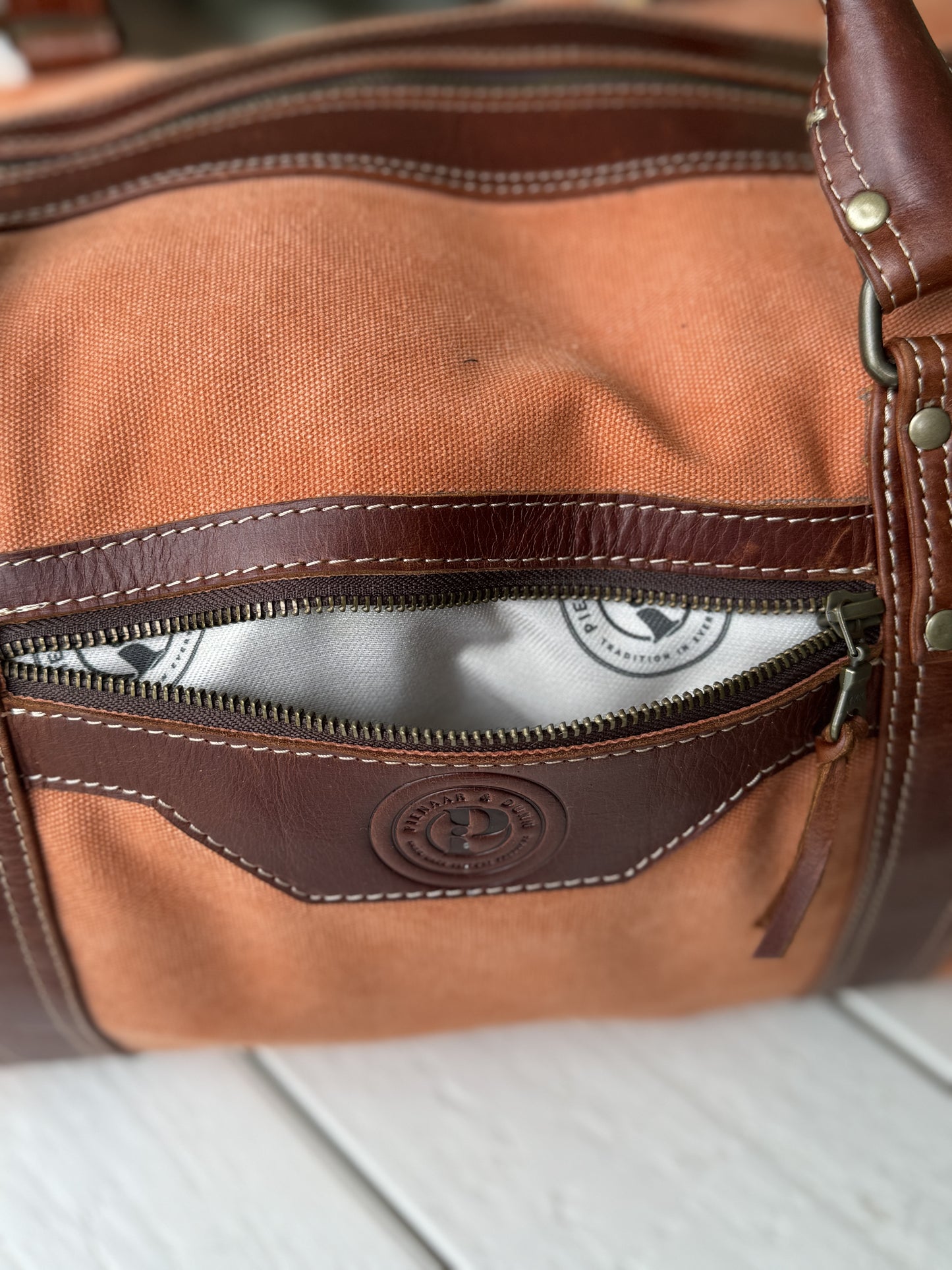 Maisha weekender bag burnt orange canvas