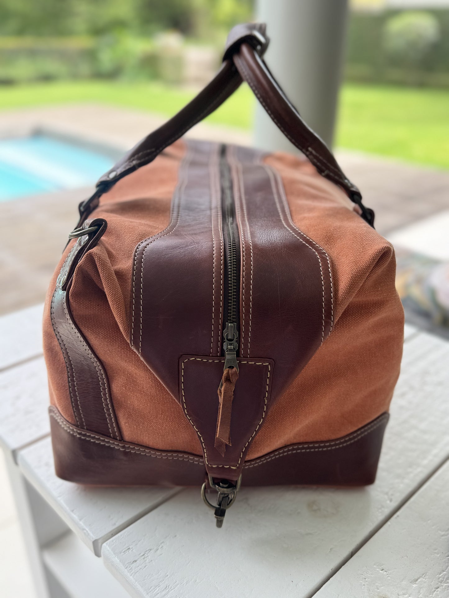 Maisha weekender bag burnt orange canvas