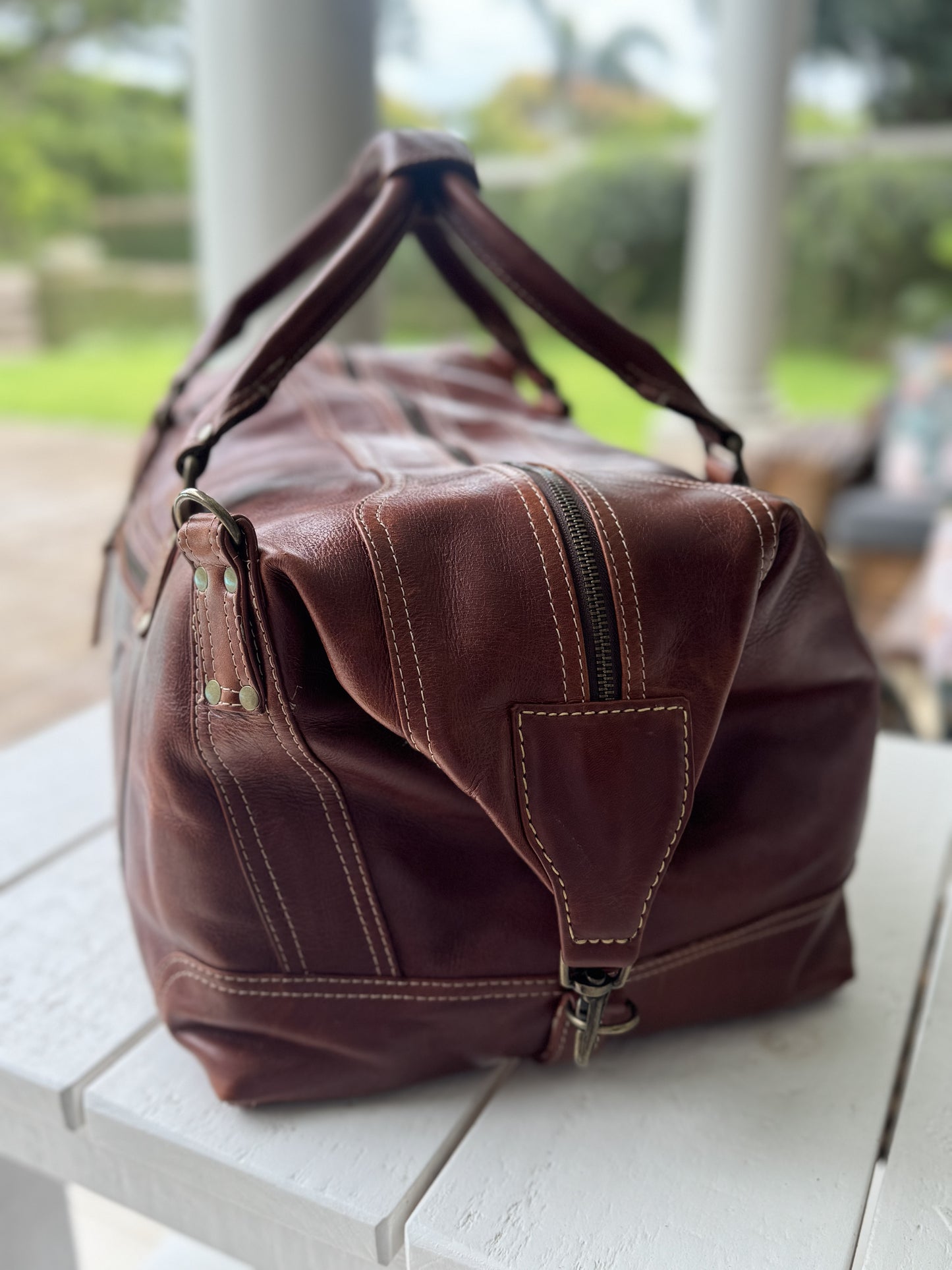 Maisha weekender bag tobacco leather