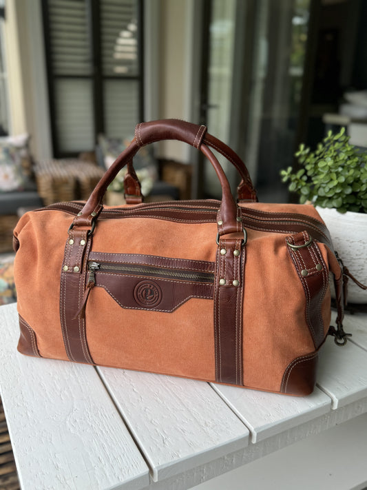 Maisha weekender bag burnt orange canvas