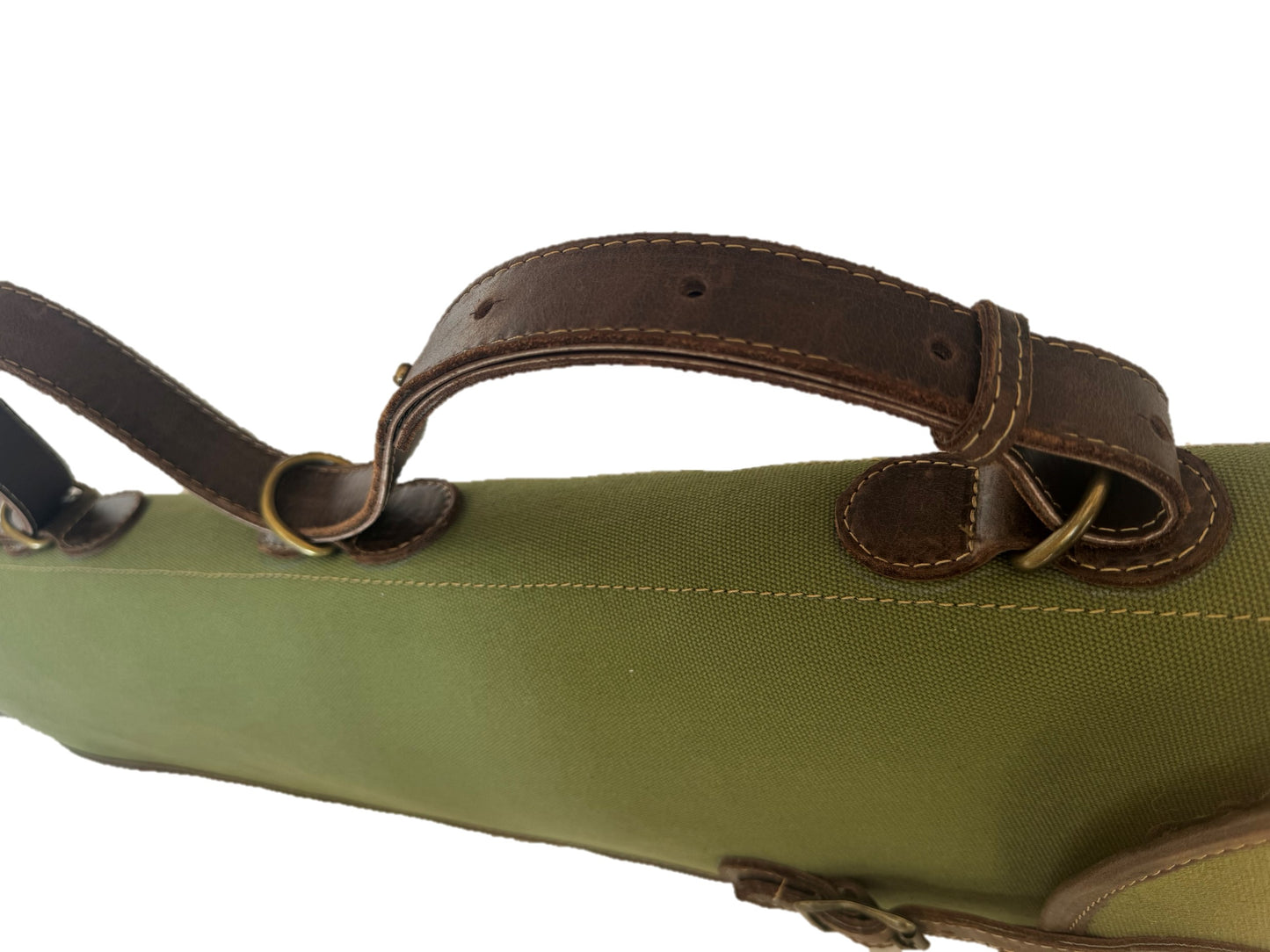 Albizia olive canvas & sheepskin takedown bag